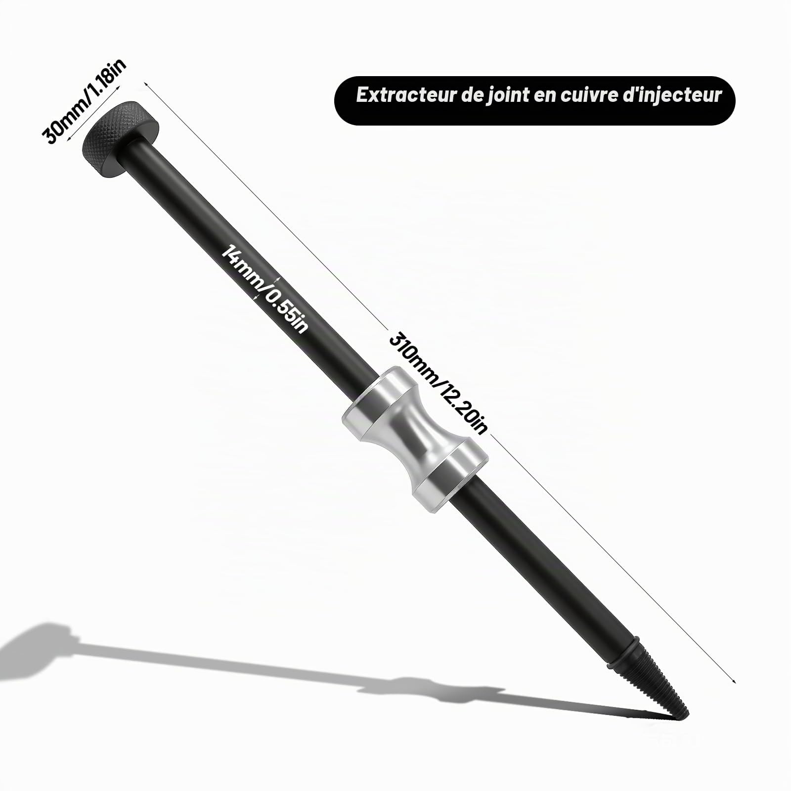 Extracteur d'injecteur, outil de joint d'injecteur noir, extracteur d'outil d'injecteur, extracteur de joint d'étanchéité d'injecteur universel pour voiture, extracteur de joint d'injecteur à