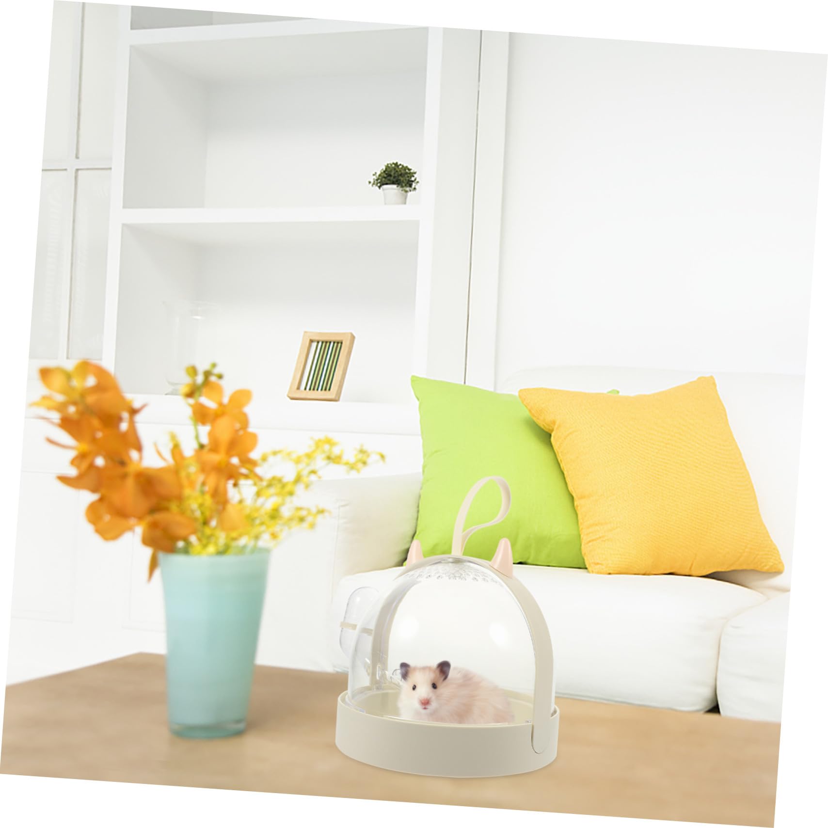 Atmungsaktive Tragbare Hamster Transportbox aus Robustem Material Transparenter Kleintierkäfig für Zwerghamster Chinchilla und Kleine Haustiere für Reisen und Outdoor Einsatz