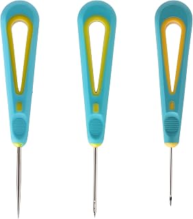Tinoaly 3pcs Punch Needle Wicks for Candle Making, 3 Styles Candle Wick Needle Candle Punch Needle Candle Wick Punch Tools Candle Making Tools for Silicone Molds Making