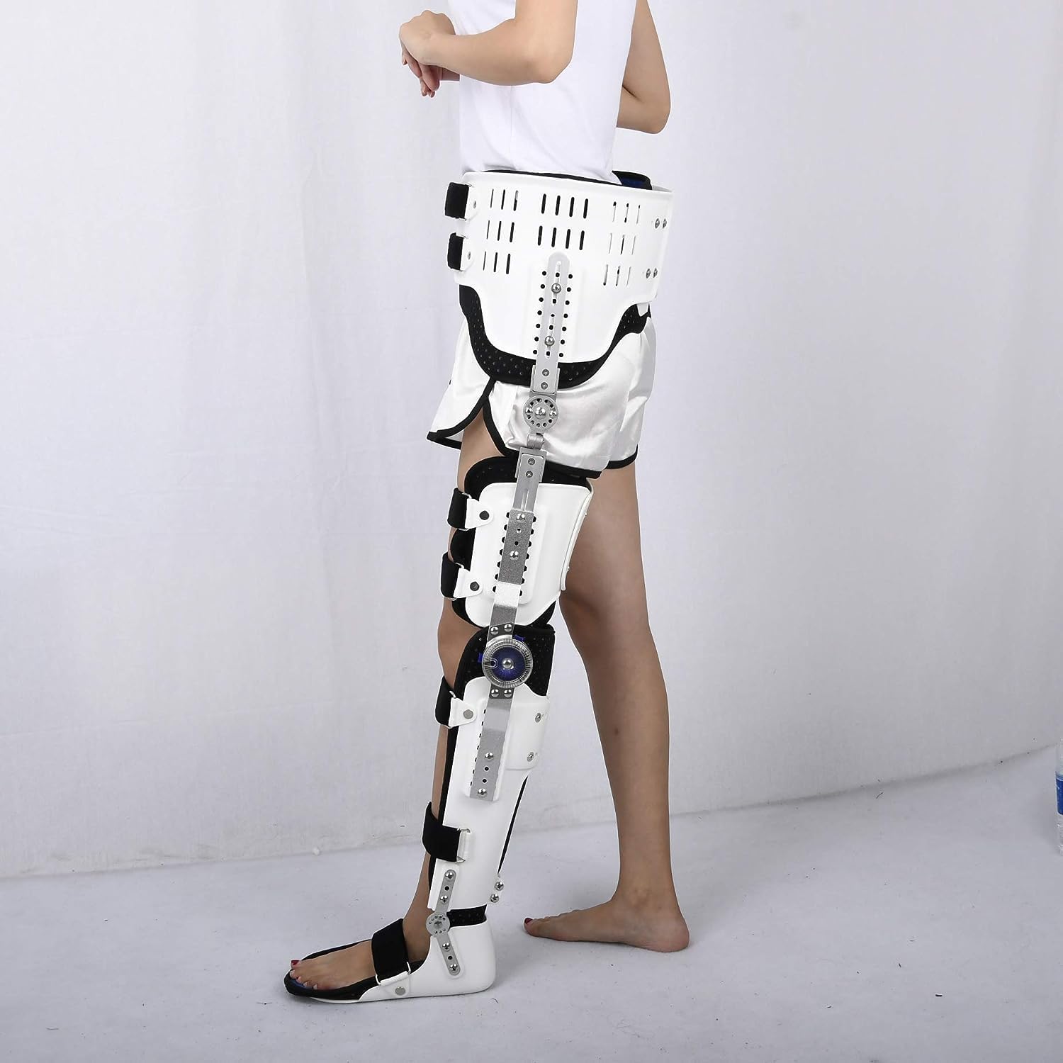 Adjustable Hip Joint Fixation Bracket, Adjustable Hip Knee Ankle Foot Support Orthosis Reusable Thigh Knee Braces Leg Ankle Fixed Limb Strap Joint Supports Stabilizer Equipment, Universal Size 502(Rig