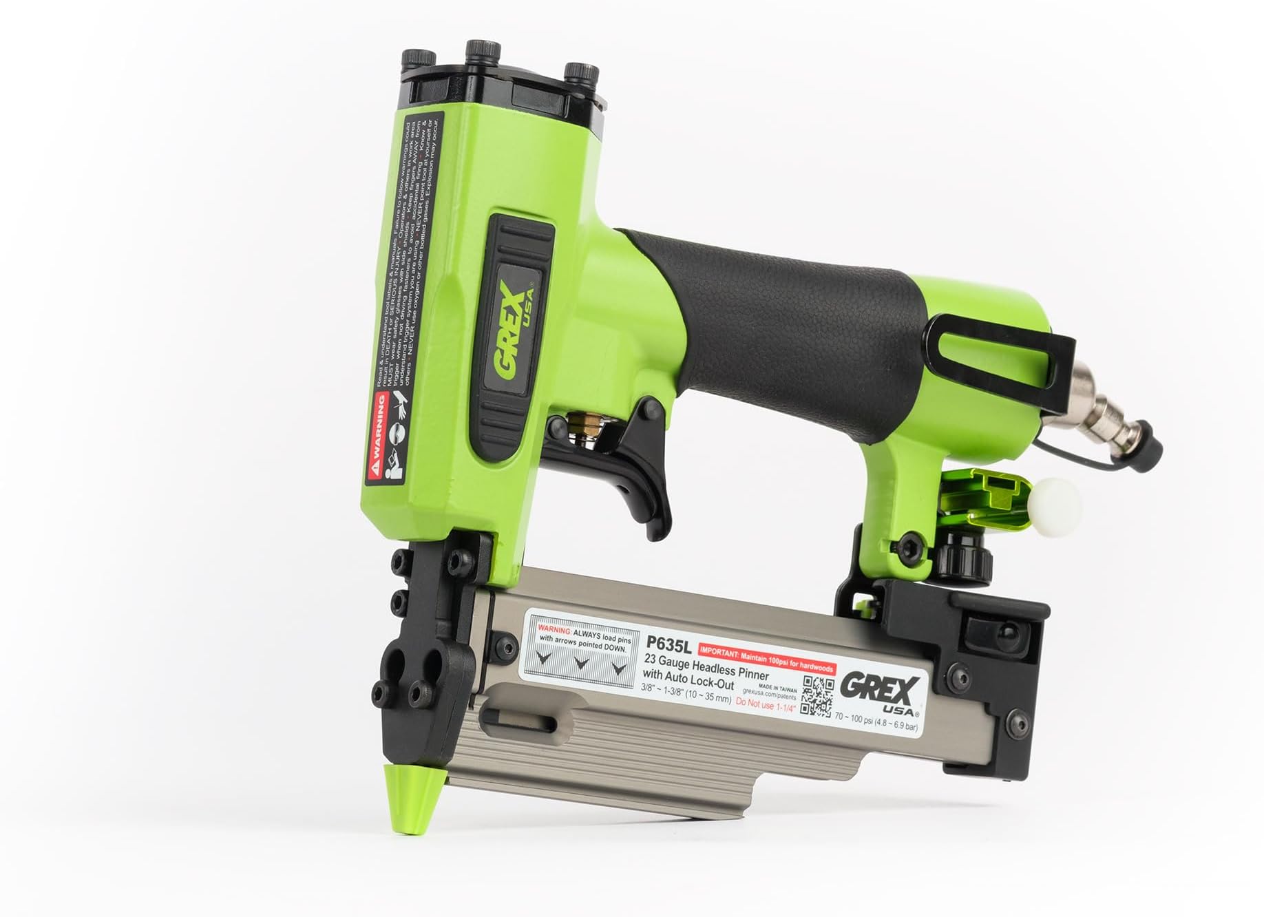 Grex P635L - 23 Ga Headless Pinner w/Auto Lock-Out & Edge Guide