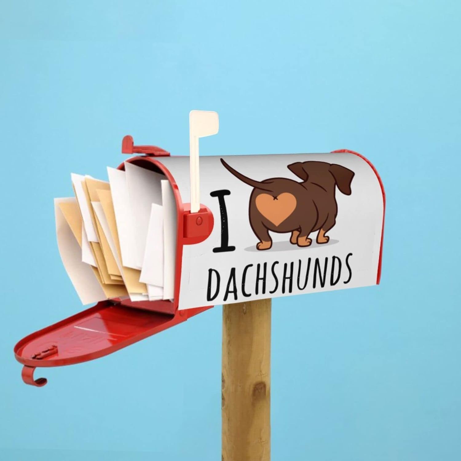 Dachshund Mailbox Cover Magnetic Standard Size Waterproof Letter Post Box Cover Wrap Oversize Decoration Welcome Home Garden Outdoor 21" Lx 18" W