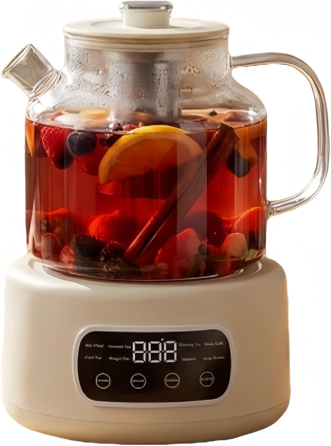 Lemuugo 1.2L Smart Electric Kettle with Tea Infuser, Borosilicate Glass Health Pot, Hot Water Kettle Electric, Digital Temperature Control with 24-Hour Timer, Tea, Stew & Dessert Cooker