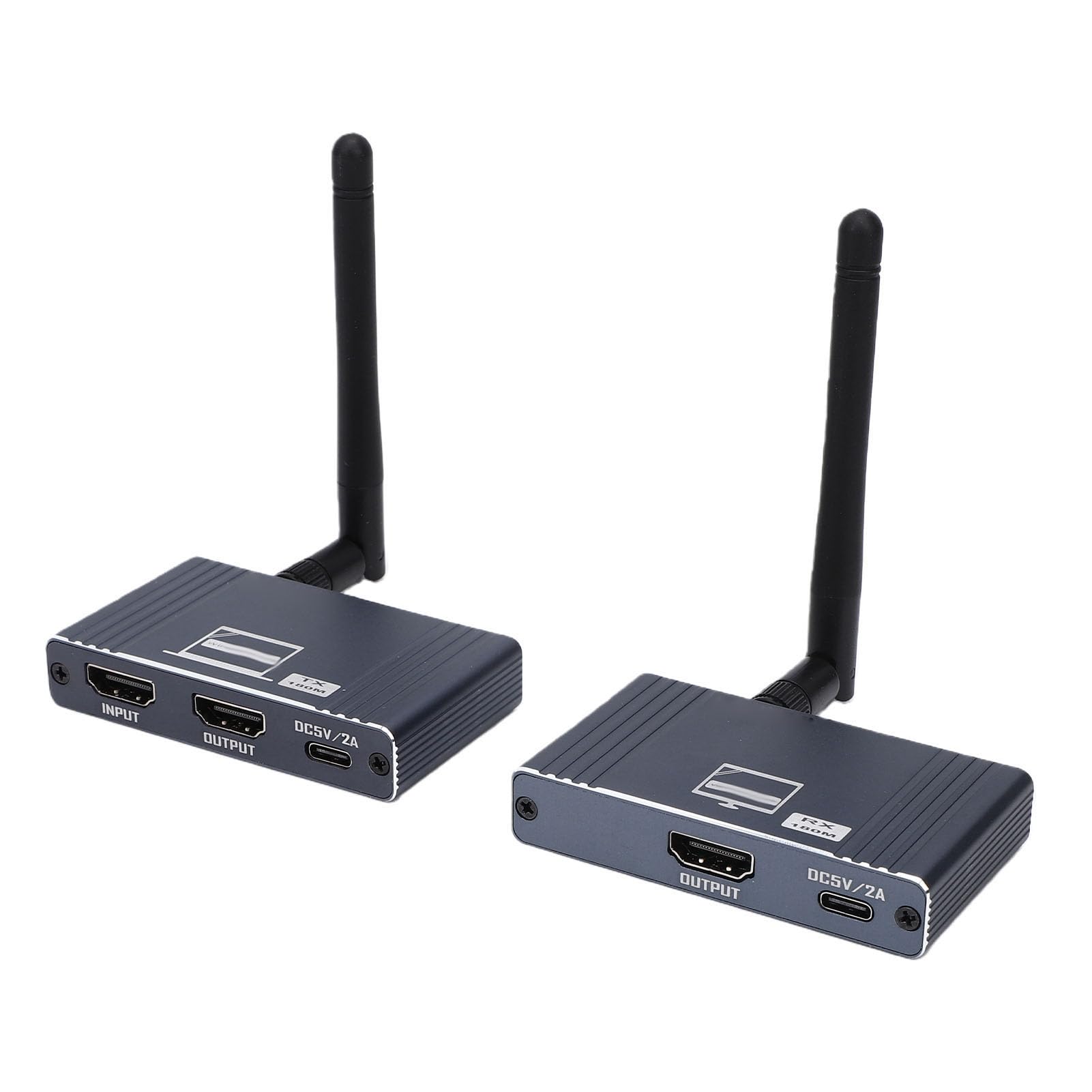 Zestaw Bezprzewodowego Przedłużacza HDMI 1080P 60 Hz, Dwuzakresowy 2,4 GHz/5 GHz, 200 Mb/s, Nadajnik-odbiornik do Dekodera TV, Laptopa, Komputera, Projektora, Monitora