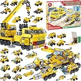 Christmas Gifts 2024, Boys Advent Calendar 24 Days Christmas STEM Construction Vehicles Building Blocks Calendar Gifts Box with 12-in-1 Engineering Truck Bricks Toys Set for Kids Teens Girls Age 6+
