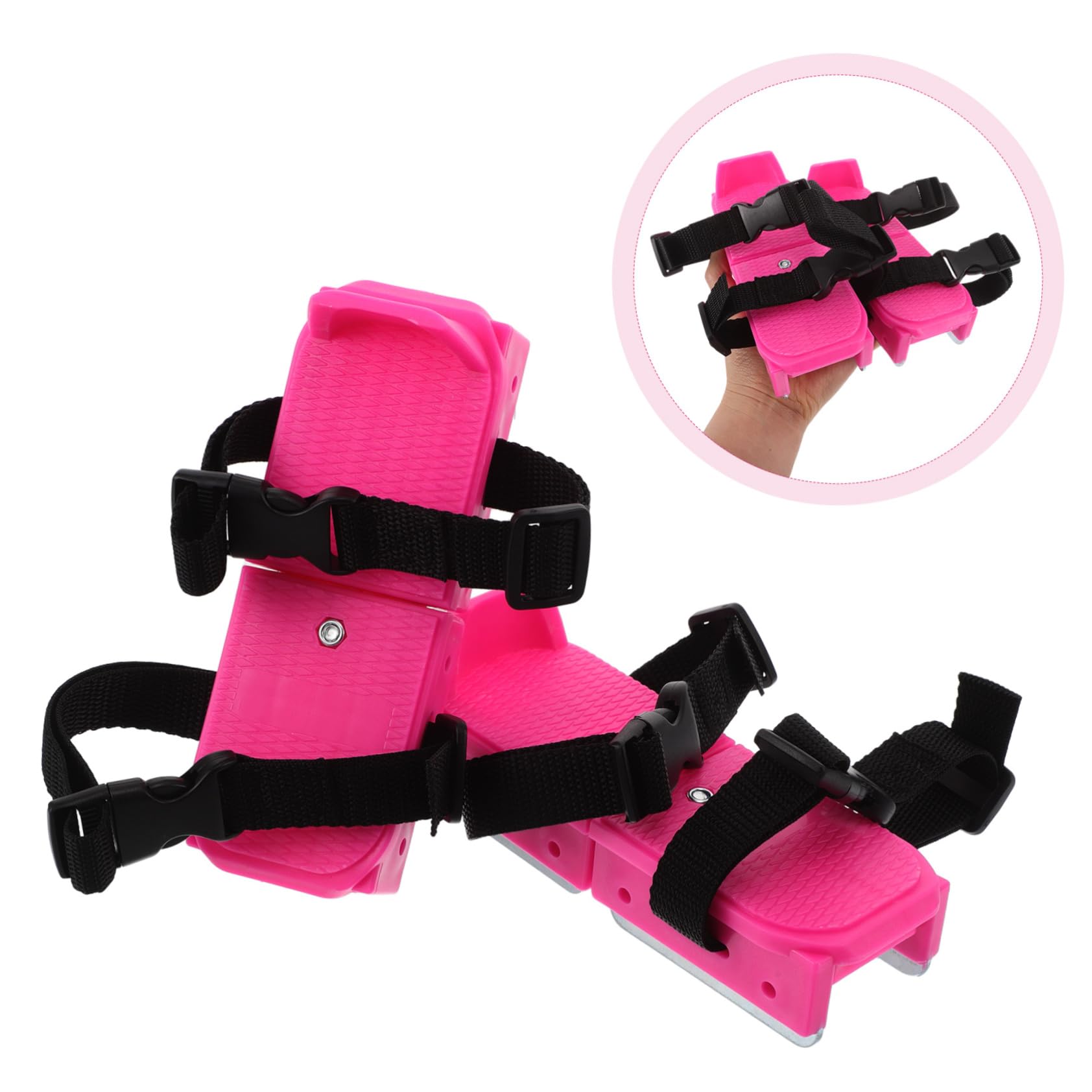 Abaodam Patines de Nieve Ajustables para Niños, 1 Par Rosa