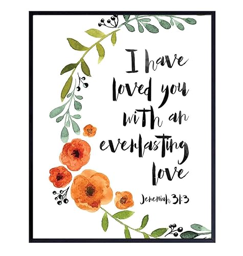 Love Bible Verse - Religious Christian Scripture Wall Art - Home Decor, Decoration for Bedroom, Living Room, Church - Romantic Gift for Women, Men, disponible en Yaxa Peru