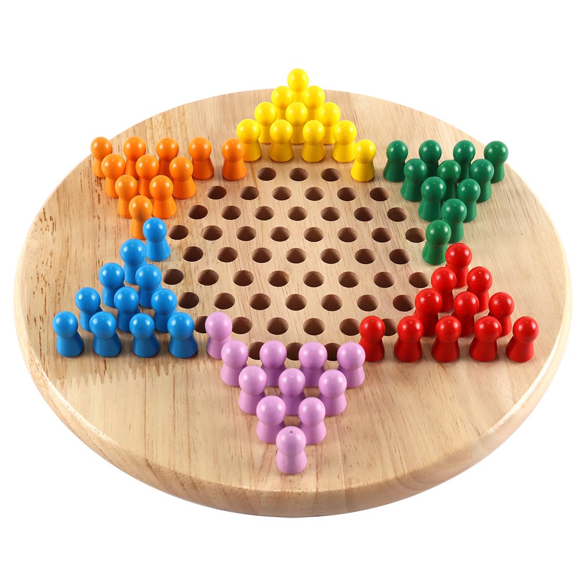Nicear Chinese Checkers And Go Game Family Wooden Games Reversible Classic Games Wooden Vintage Style Chinese Checkers - Image 3