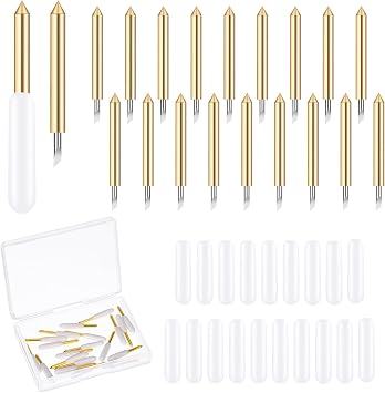 JIEYAO 20Pcs Premium Fine Point Blade, Niantime Replacement Cutting Blades, Compatible with Maker/Maker 3 Cutting Machines Explore Air/Air 2/Explore Air 3 Fine Point Blade Replacement with Storage Box