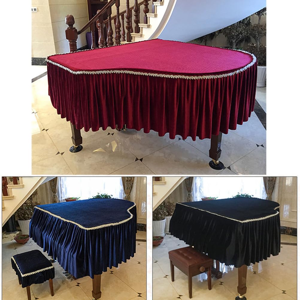 Personalizzata Di Lusso in Velluto Per Pianoforte A Coda, Copertina Protettiva Decorativa in Velluto Spesso A Prova Di Polvere Per Pianoforte A Coda, Indispensabile Per Il Pianoforte,A180,Single stool