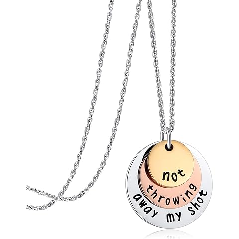 Ukodnus Not Throwing Away My Shot Tri-Layer Necklace for Teen Girls Hamilton Gifts Broadway Musical Inspired Jewelry (Necklace)
