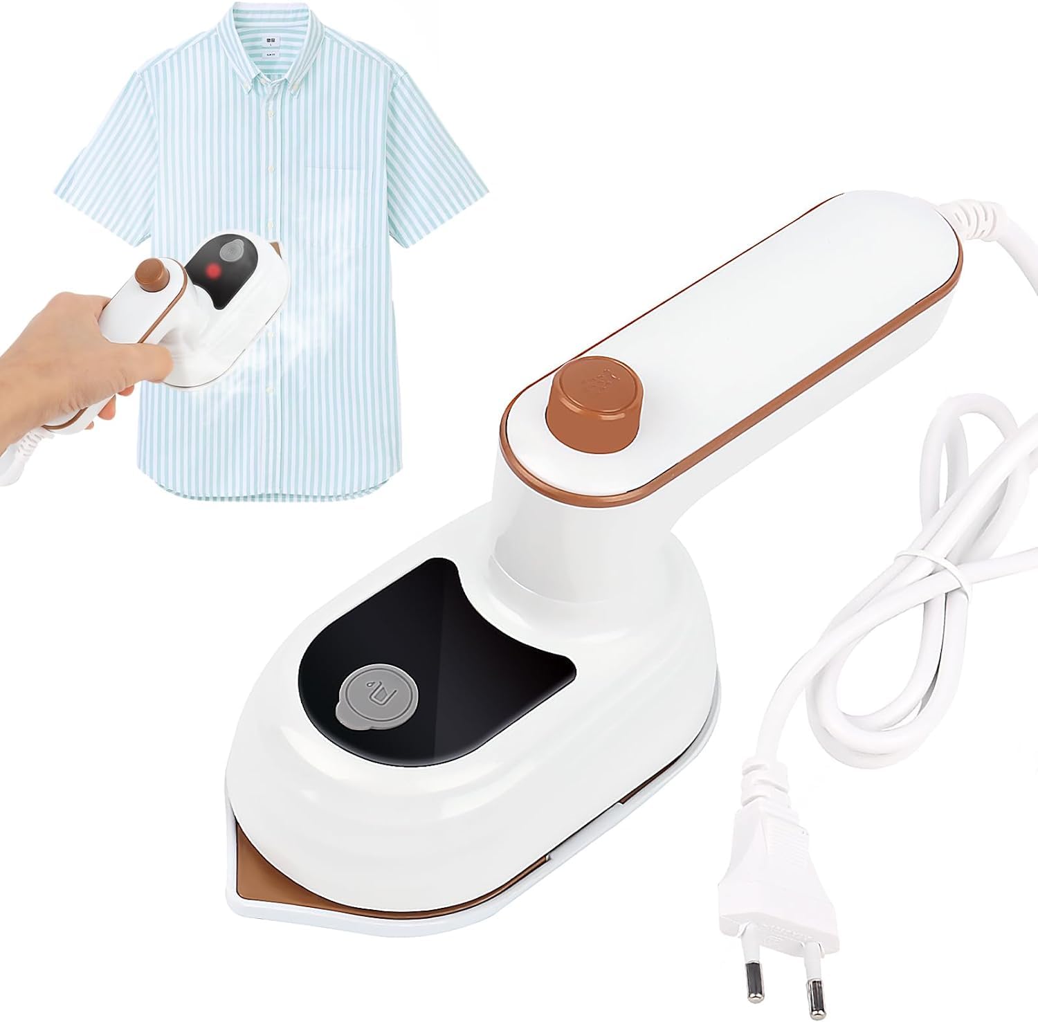 Mini Fer à Repasser Vapeur Portable Fyearfly – 220V, Semelle Céramique Antiadhésive