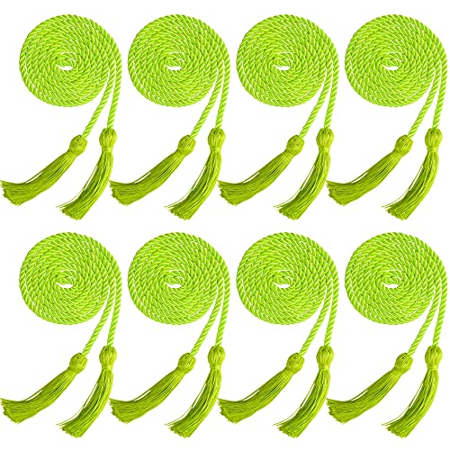 Image of Trounistro 8 Pieces Graduation Cords Yarn Honor Cords with Tassel for College Graduation Students (Light Green)