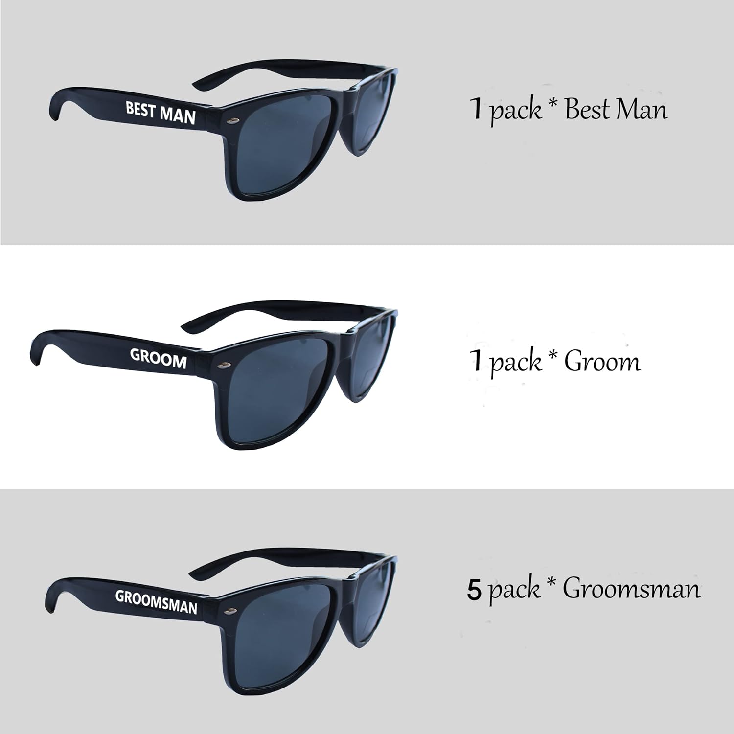 LotsBuyLots Groomsmen Sunglasses 7 Pack, Bachelor Party Supplies Sunglasses for Groom,Best Man,Groomsman - Image 5