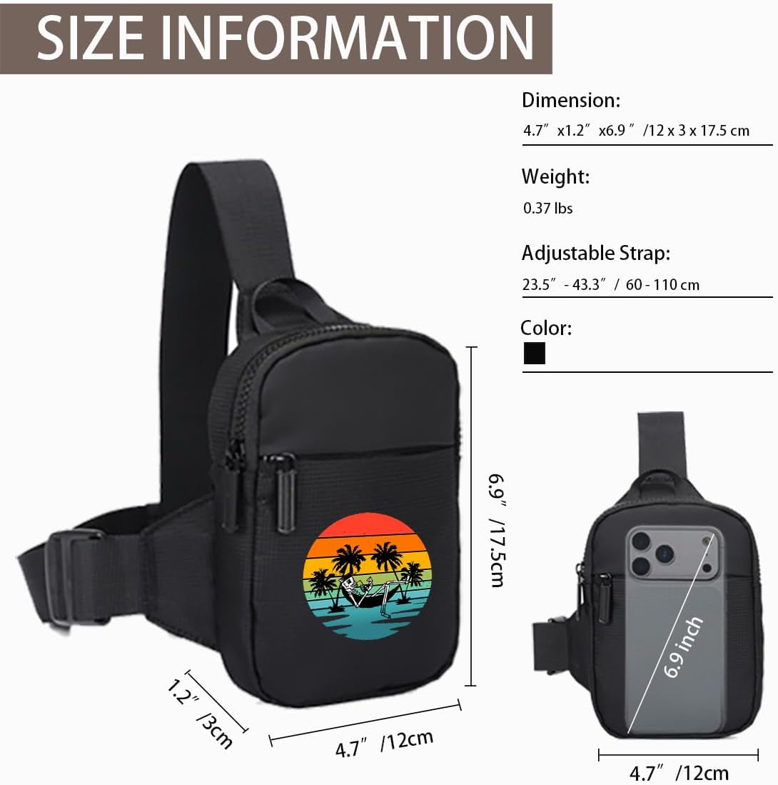 FOECBIR Small Travel Sling Bag For Men Women Waterproof For Mens Mini Crossbody Bag Men Chest Bags For Travel Work Sport - Image 5