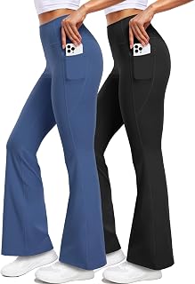 CADMUS Women's Yoga Pants Bootcut Flare Leggings | Hidden Pocket, High Waisted, Buttery Soft, Tummy Control, Wide Leg Pants, Bell Bottom, Casual, Workout