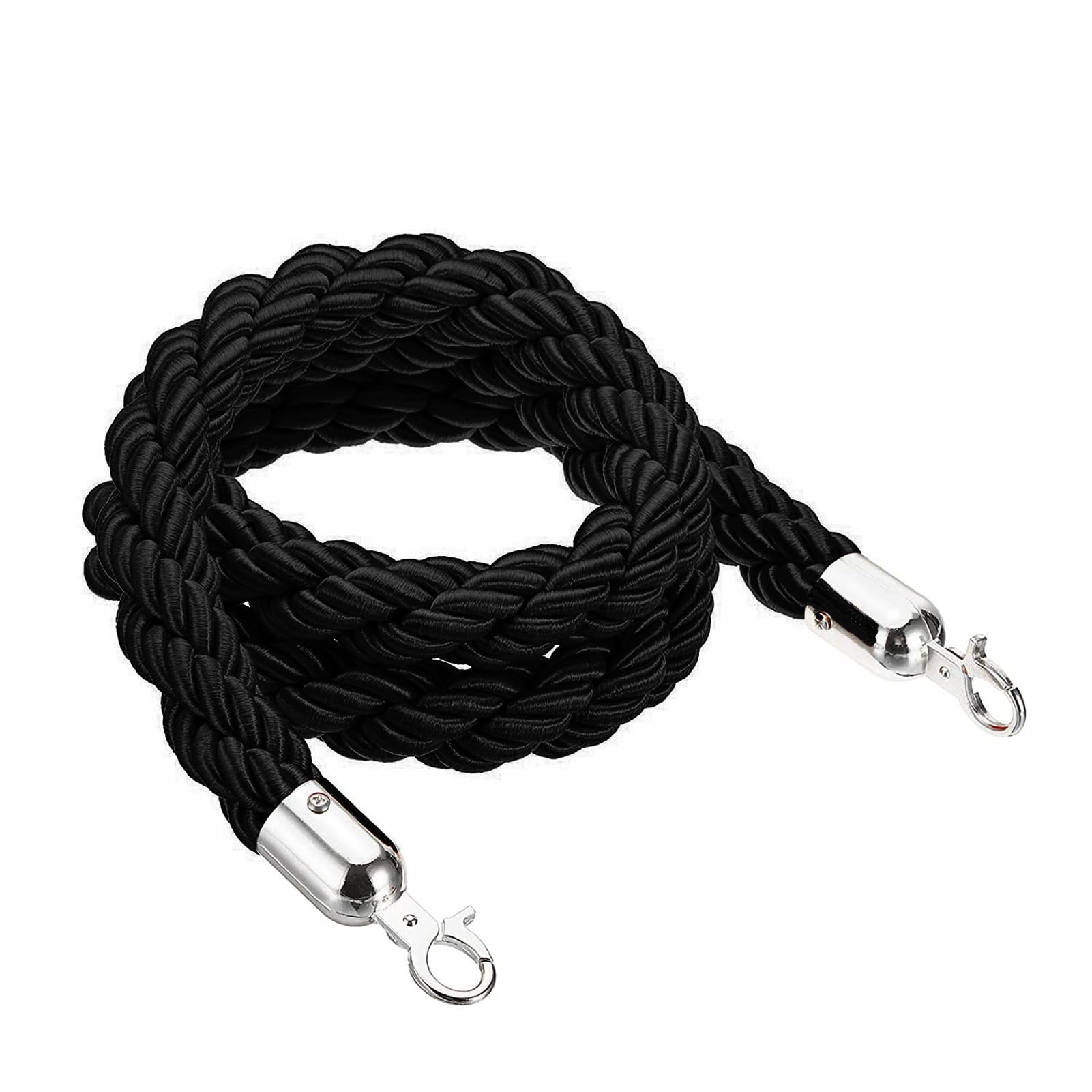 Corde de barrière VIP en chanvre tressé noir pour poteau de guidage