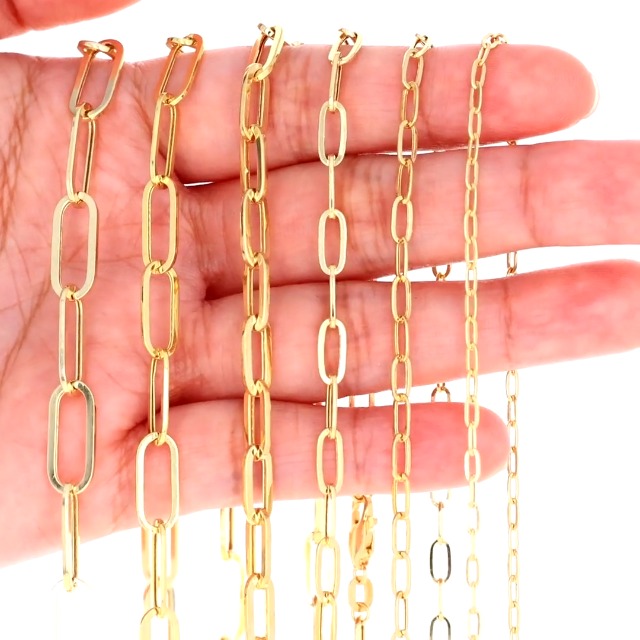 Amazon.com: Nuragold 10k Real Yellow Gold Paperclip 5mm Elongated
