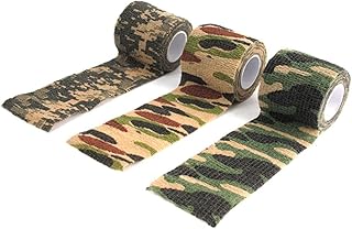 KOMBIUDA 12Pcs Bandagens Elásticas Fita Camuflada Fita Adesiva Autoadesiva Fita De Camuflagem Fita De Camuflagem Envoltório Fita Adesiva Fita De Camuflagem Não Tecida Fita De Ciclismo Fita