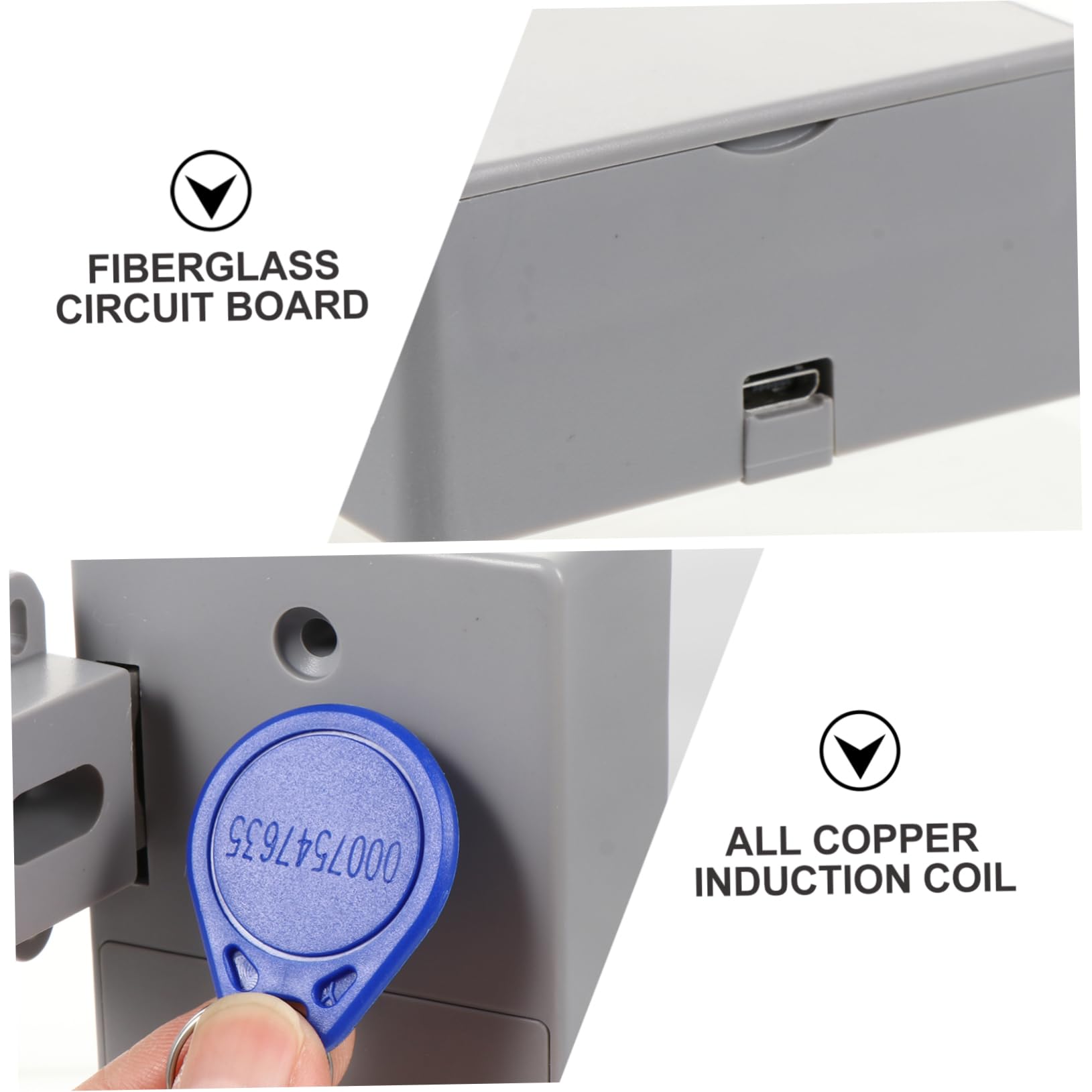 Uonlytech Lot De 2 Serrures De Tiroir Pour Armoires Installation Facile Autonomie De La Batterie Abs Ignifuge Acier Inoxydable