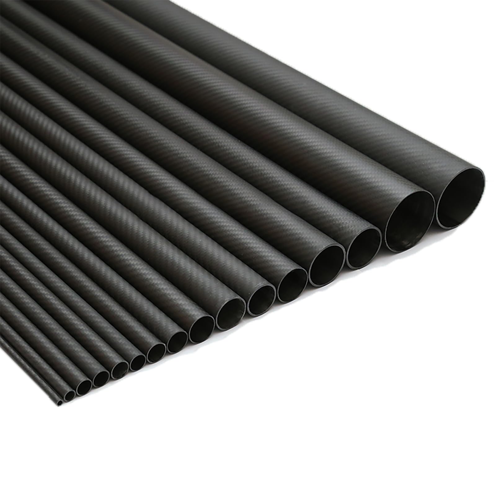 Hochfeste 3K-Kohlefaserrohre, Außendurchmesser 7 mm–43 mm, Länge 1 m, Carbonrohre, Kohlefaserrohre, RC-Flugzeugzubehör (#A,18 * 16mm)