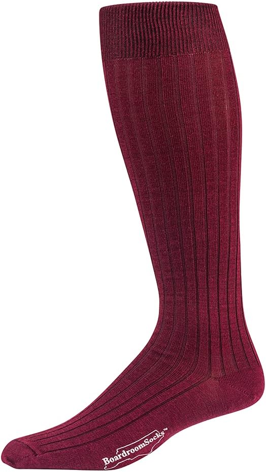Merino Wool Dress Socks for Men โ Over-the-Calf, Ribbed Wool Dress Socks for Size 8 -12 โ Breathable, Reinforced Heel and Toe
