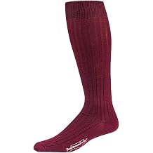 Merino Wool Dress Socks for Men Over-the-Calf, Ribbed Wool Dress Socks for Size 8-12 Breathable, Reinforced Heel and Toe