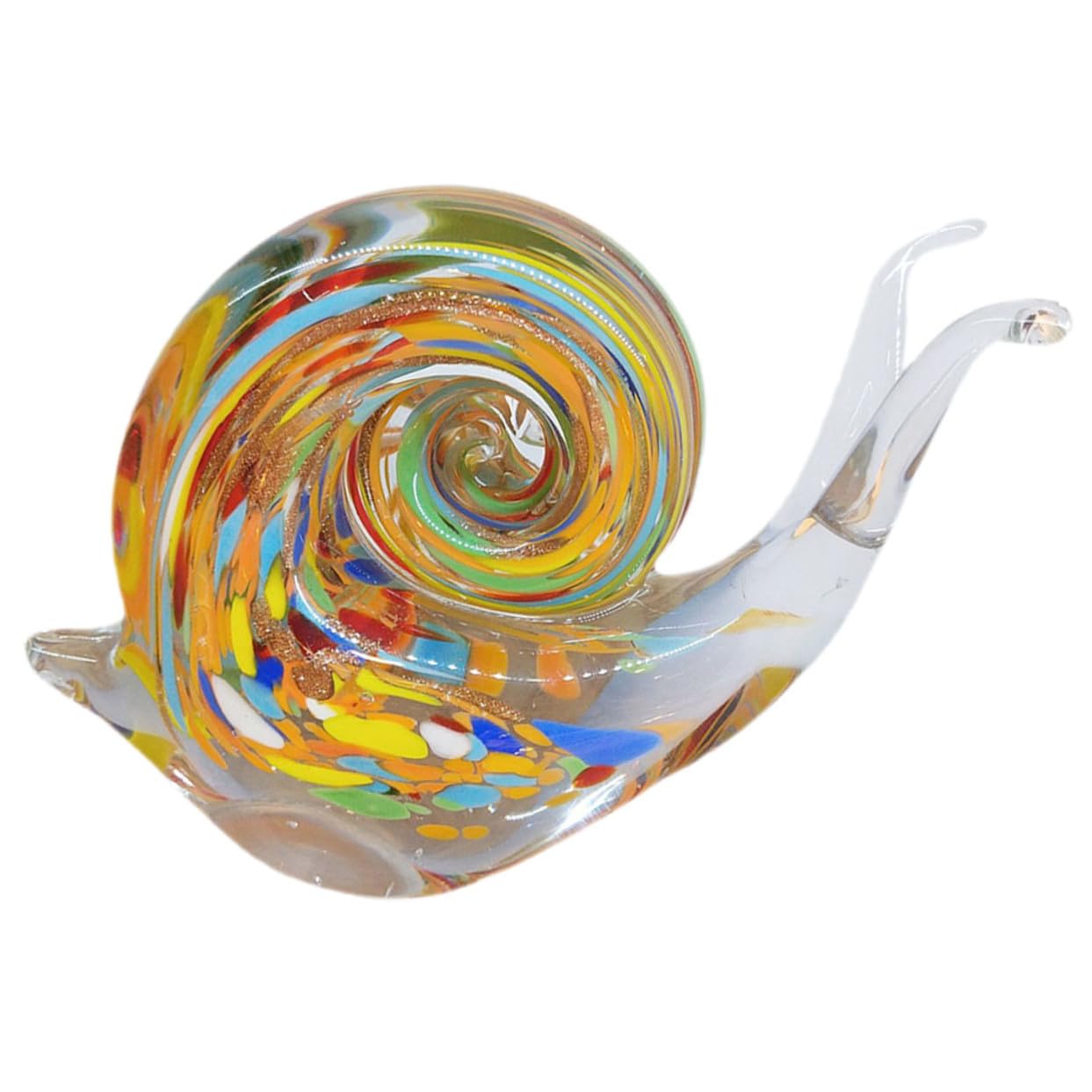 Statue escargot en verre soufflé unique, décoration haut de gamme