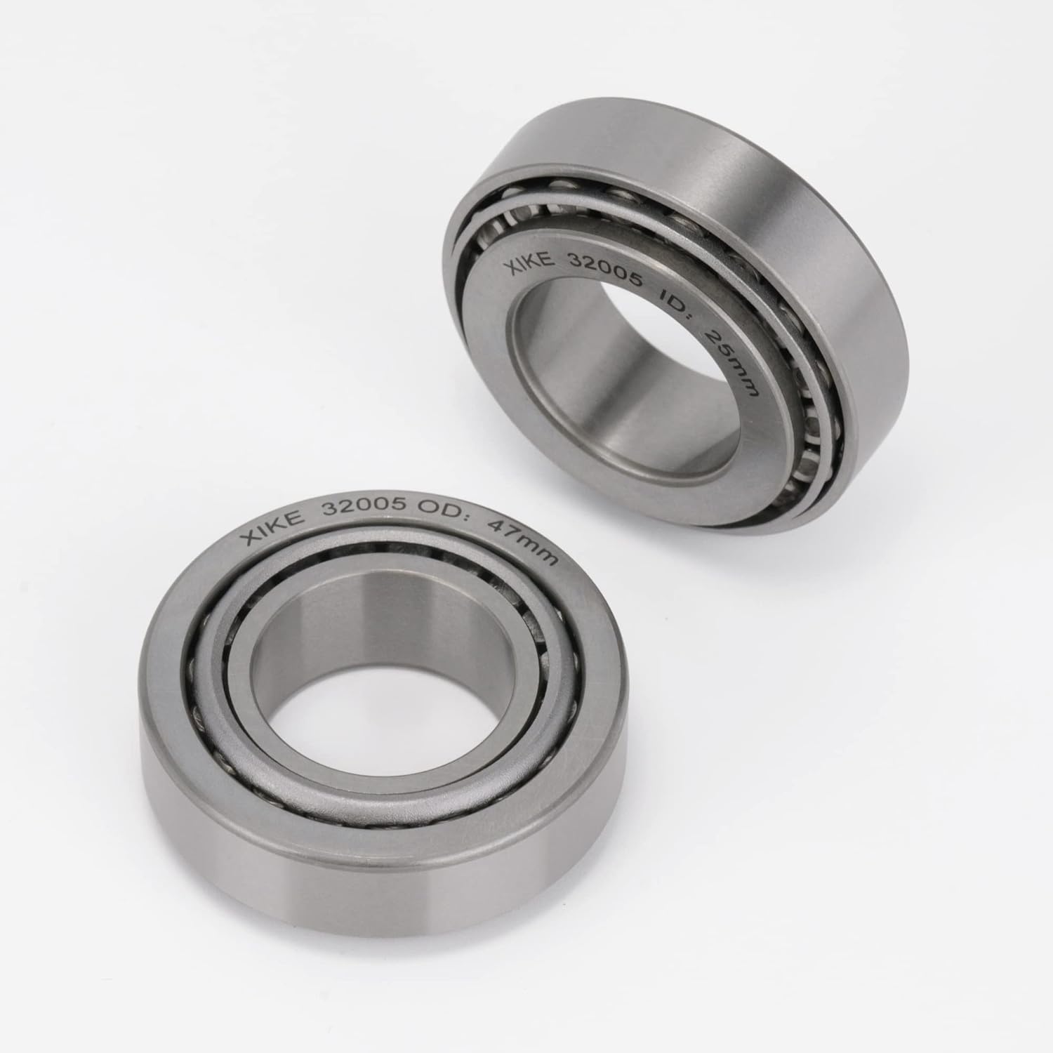 XIKE 2 Pcs 32005 Tapered Roller Bearings 25x47x15mm Cone and Cup Set, Fits DIY/ATV/Auto/Truck/Trailer Wheels, Transmission＆Engine, Industry/Engineering/Agriculture/Garden Machinery and Reducer.