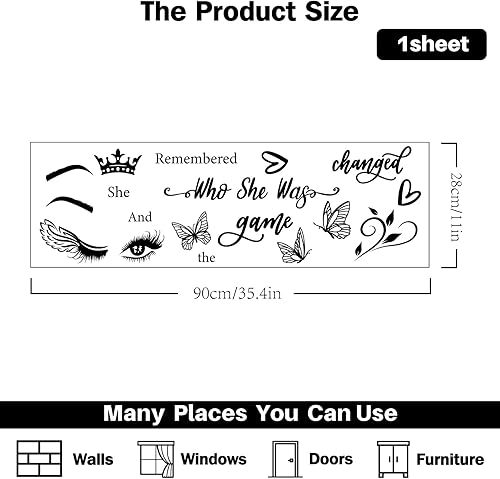 Miniatura 5 de PLIGREAT Calcomanías de pared con citas inspiradoras, pestañas de vinilo extraíbles, calcomanías de pared para dormitorio, sala de estar, salón de