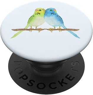 Budgies On A Perch Gift Idea For Bird Lovers Painted Birds PopSockets PopGrip: Swappable Grip for Phones & Tablets