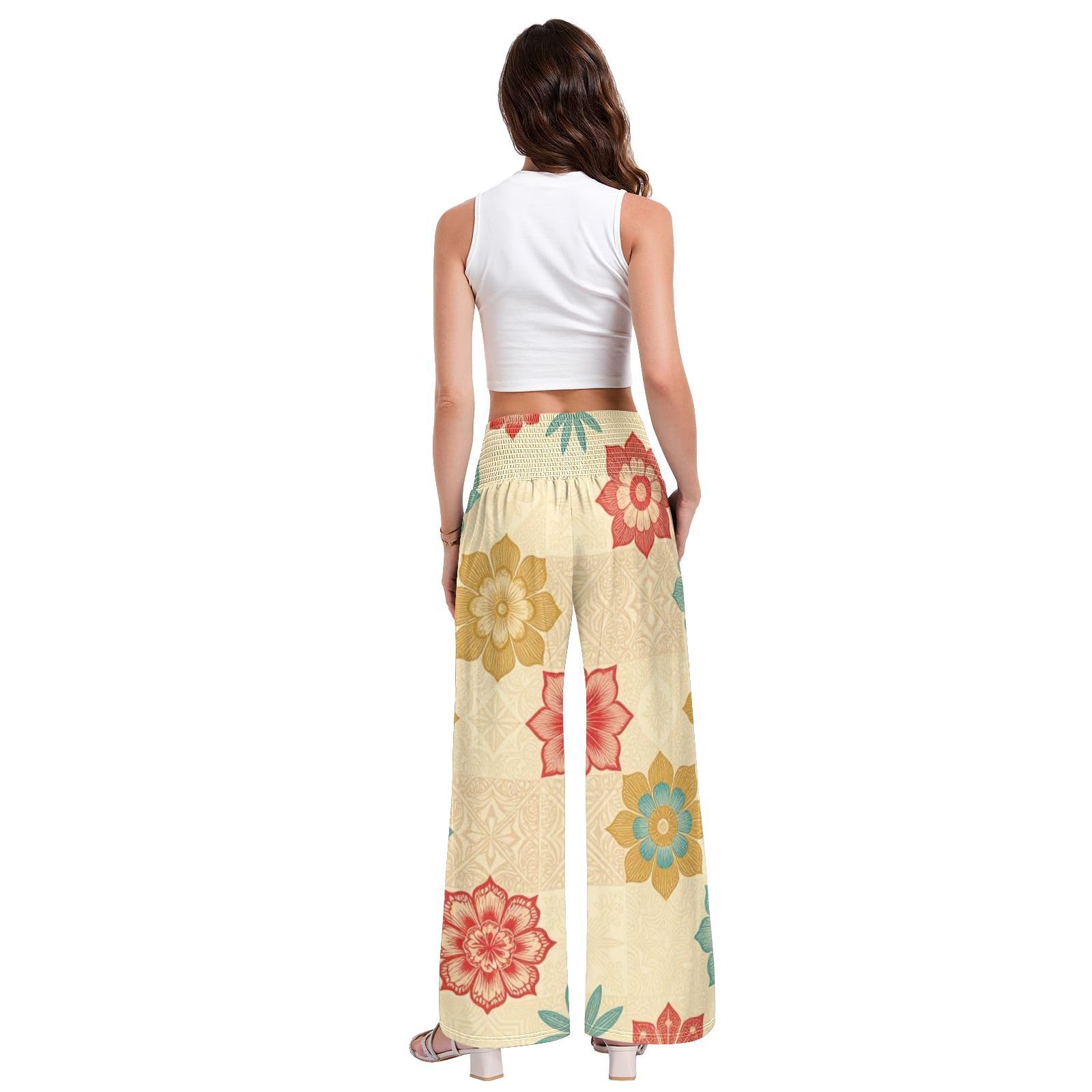 FRODOTGV Vintage Blooms - Pantaloni da yoga da donna, larghi, per rilassarsi a casa