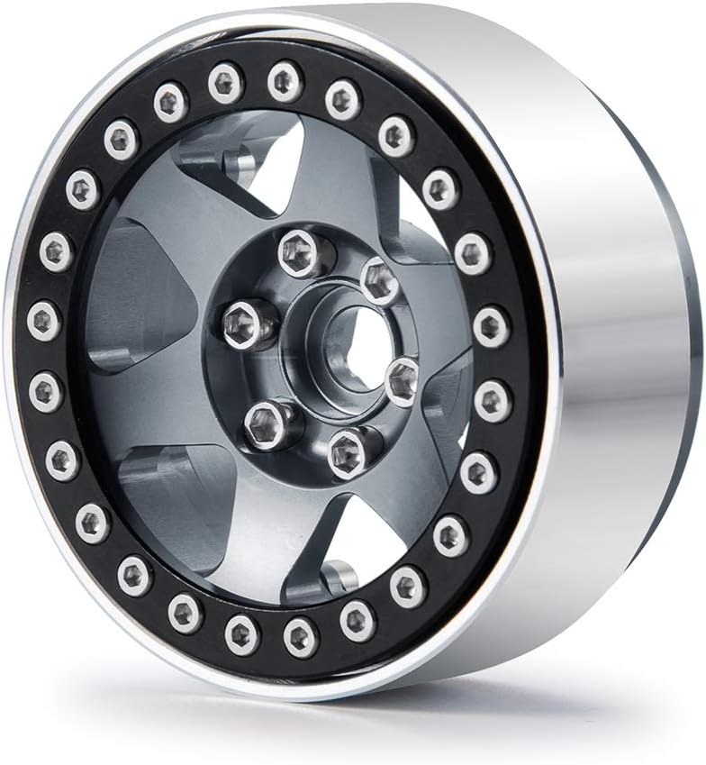 RCLIONS Aluminum 1.9" Beadlock Wheels Rims and Replace Ring for 1/10th Crawler Car AXAIL SCX10 III AXI03007,TRX4