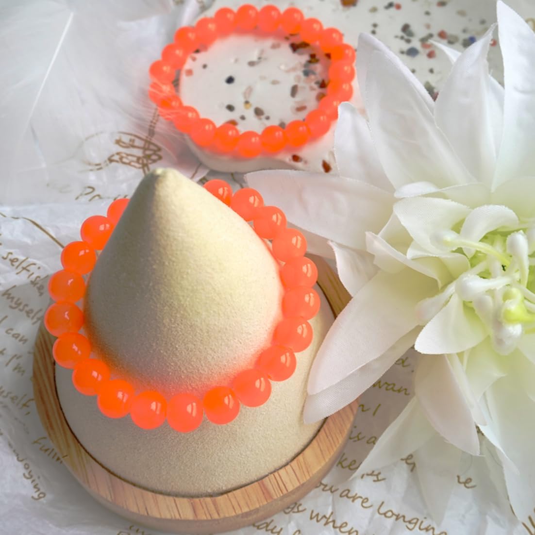 Jabrand 145pcs Glass Beads, 8mm Glass Beads for Barcelet and Jewelry Making DIY Crafts (Orange) - Image 4