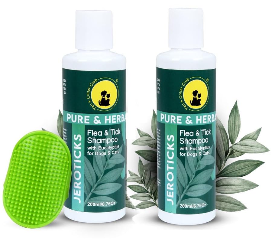 Tail & Collar Club Herbal Blend Shampoo and Comb for Pets Anti Tick Neem and Aloe Alleviates Dry Skin Itchiness and Excessive Shedding Pack of 2 Shampoo and 1 Comb for Dog Cat (400 ML) (B0CJ35CHF1) Amazon Price History, Amazon Price Tracker
