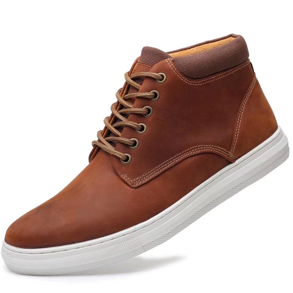 Arkbird Casual Sneaker Shoes, Lace-up Leather Chukka Boots for Men