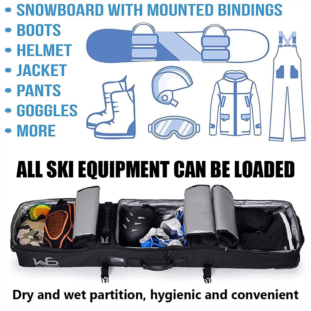 Mobilny plecak narciarski, multi narciarnia/snowboardowa torba do noszenia, torba na buty narciarskie i plecak snowboardowy, czarna torba na snowboard do akcesoriów narciarski