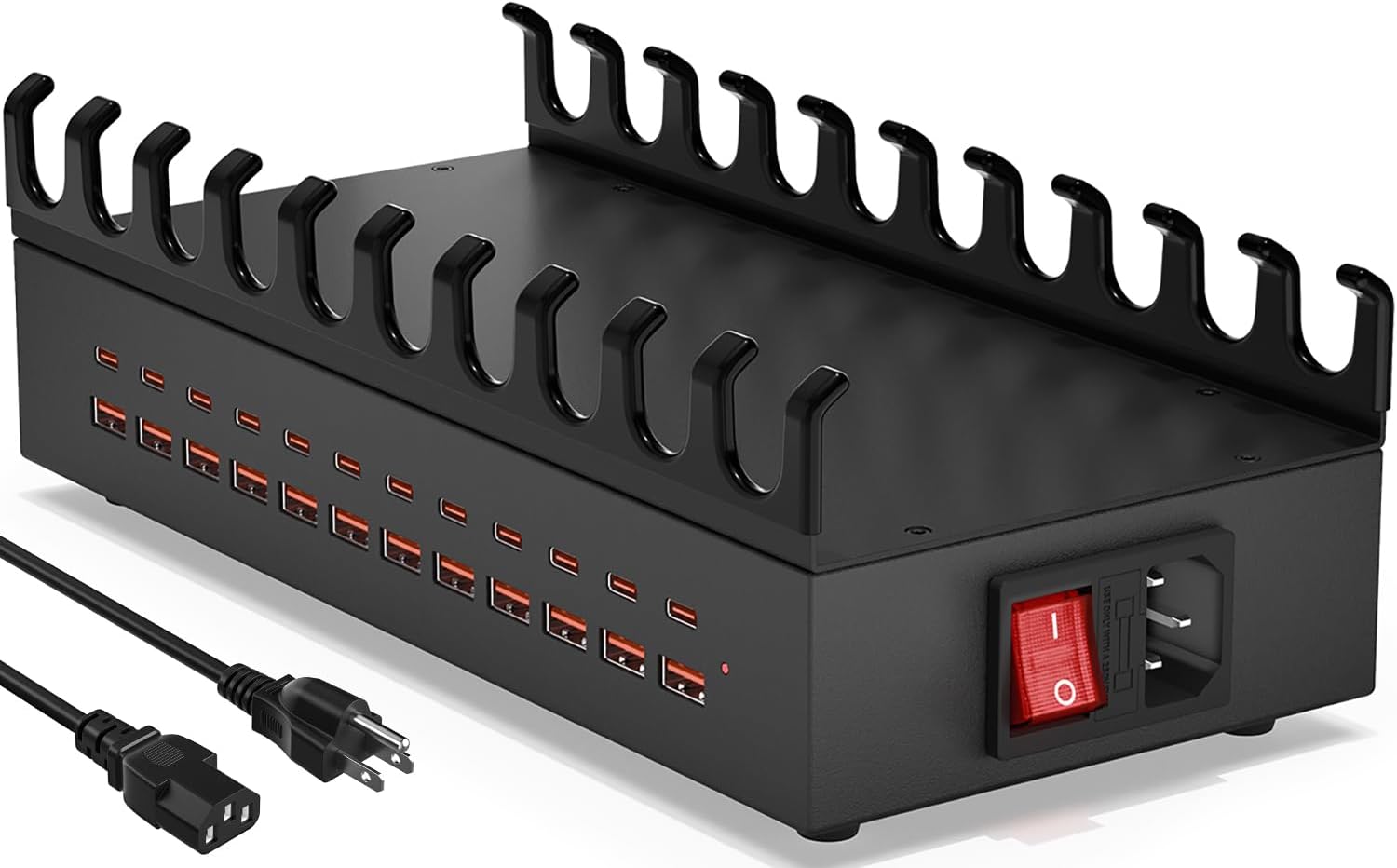 300W USB Charging Station, 24 Port Fast Charging Station for Multiple Devices, PD USB C Charger Block, Smart Power Delivery & Multi Protection for Laptop MacBook iPhone, iPad, Tablet, and More