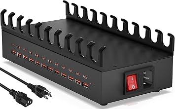 300W USB Charging Station, 24 Port Fast Charging Station for Multiple Devices, PD USB C Charger Block, Smart Power Delivery & Multi Protection for Laptop MacBook iPhone, iPad, Tablet, and More