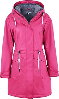 rhythm of the rain Women's Rain Jacket with Warm Lined Winter Jacket Women's Waterproof PU Raincoat Friesennerz Transition...