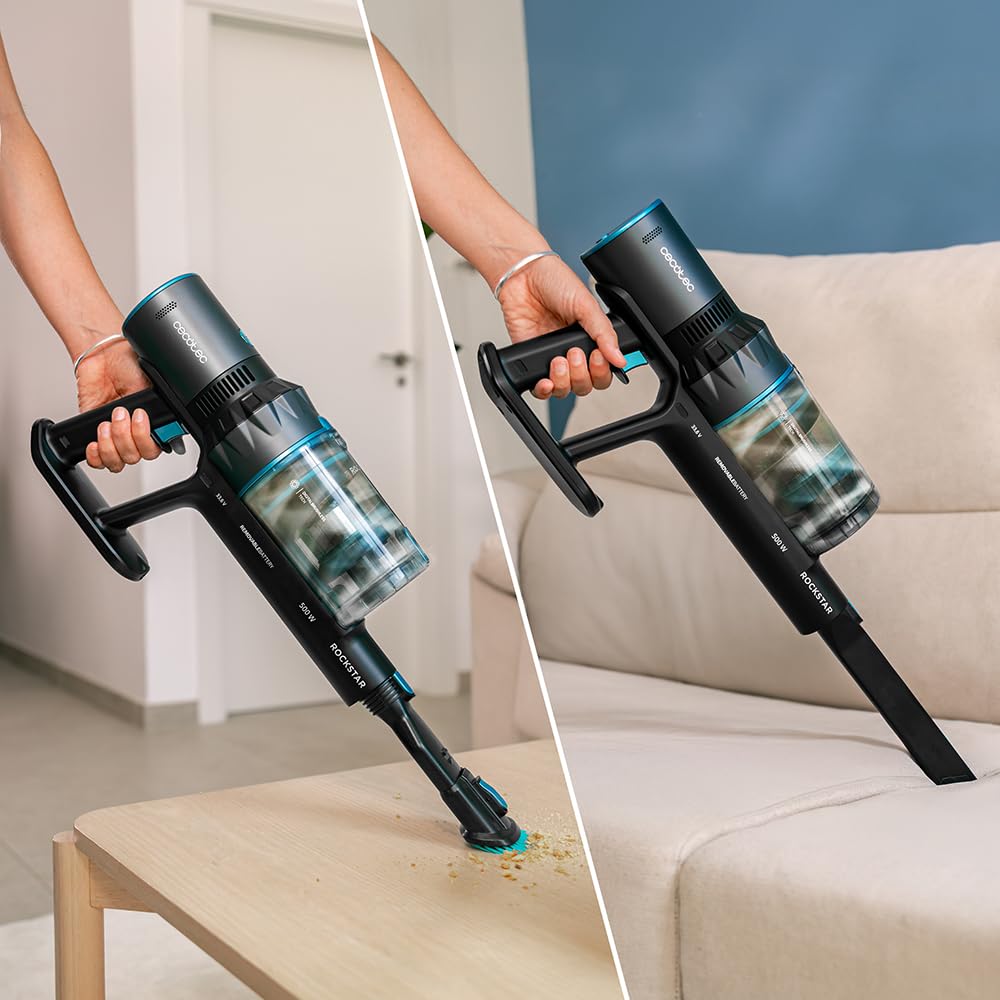 Cecotec Aspiradora Escoba sin Cable Conga Rockstar 3500 Storm Pet Flex. 500W, 150AW, Autonomía 70mins en Modo Eco, Cepillo Antienredos, Tubo Flexible, Cepillo Animales, Accesorios Muebles y Esquinas