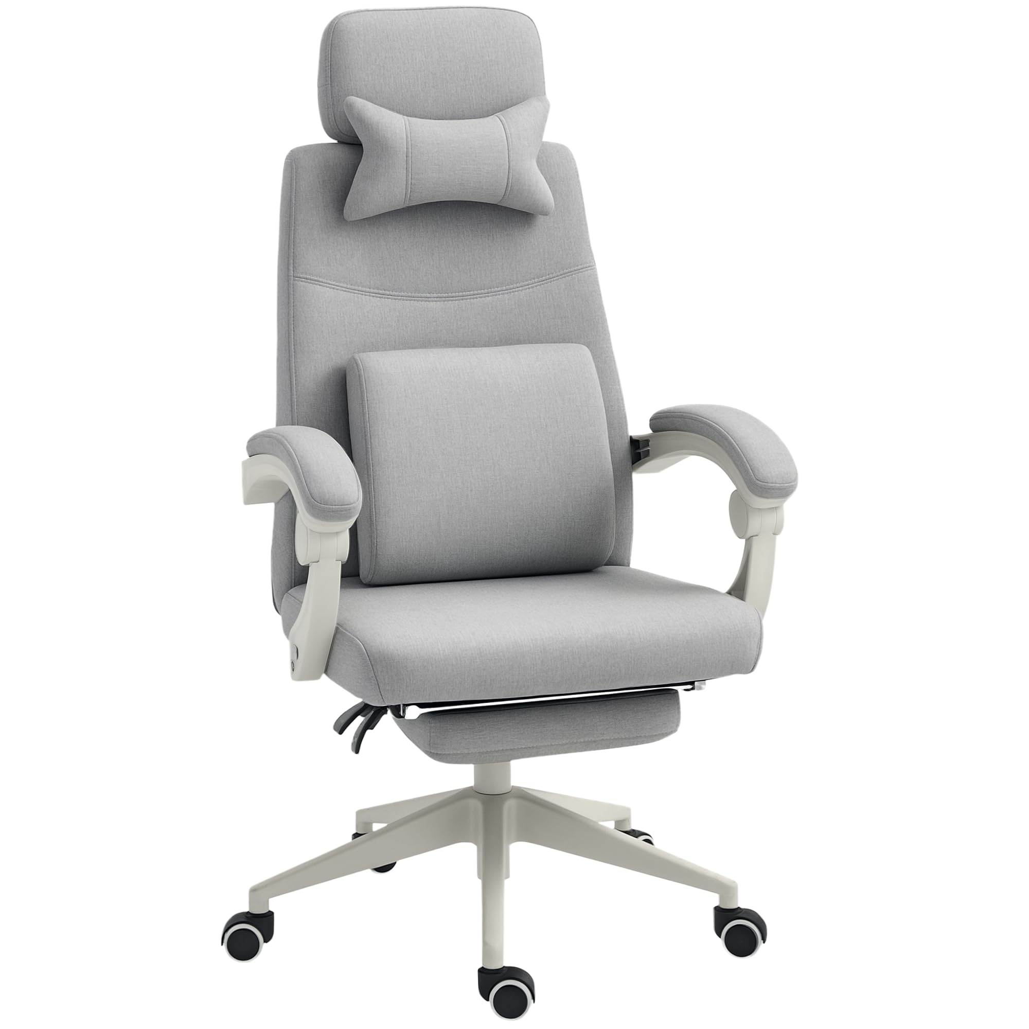 Vinsetto Office Chair Ergonomic Desk Chair 160° Reclining Backrest Grey