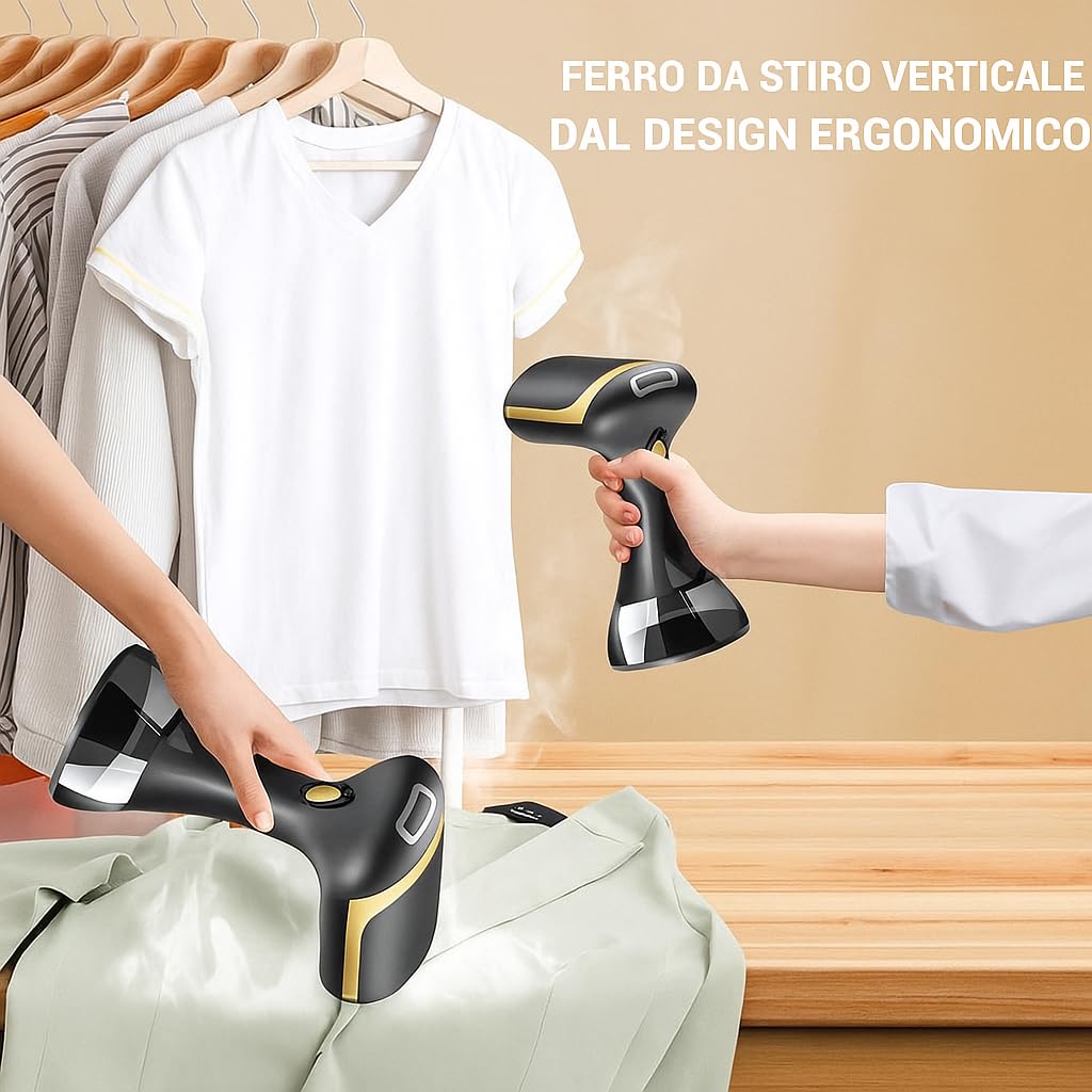 Ferro da Stiro Verticale da Viaggio Stiratrice Verticale a Vapore Serbatoio 300mL con Riscaldamento Rapido Pronto in 20 Secondi