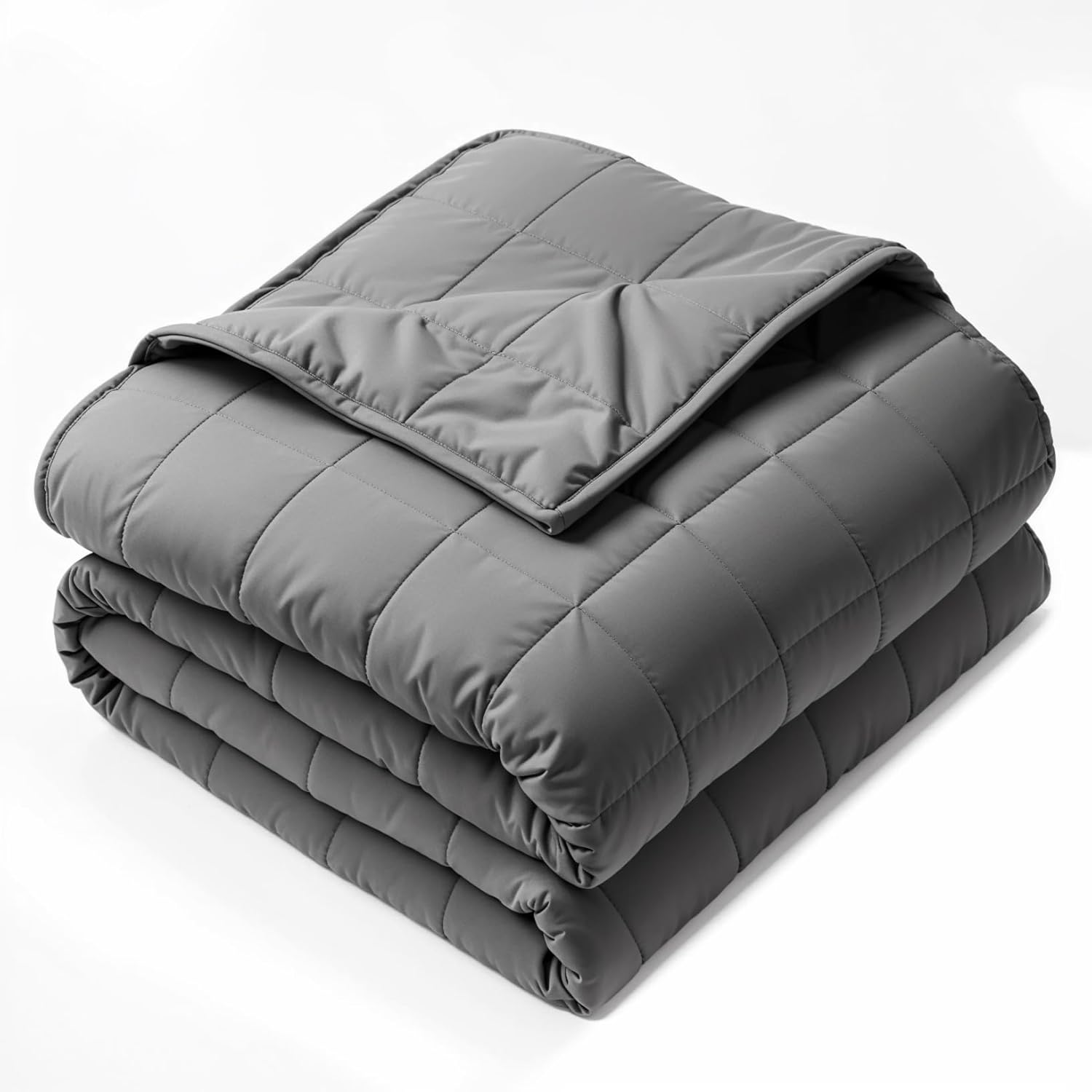 Weighted Blanket for Adults, Grey Cooling Heavy Blanket for Sleeping Perfect for 190-210 lbs, Queen Size Breathable Blanket with Premium Glass Bead, Machine Washable (48″ x72″ 10lbs)