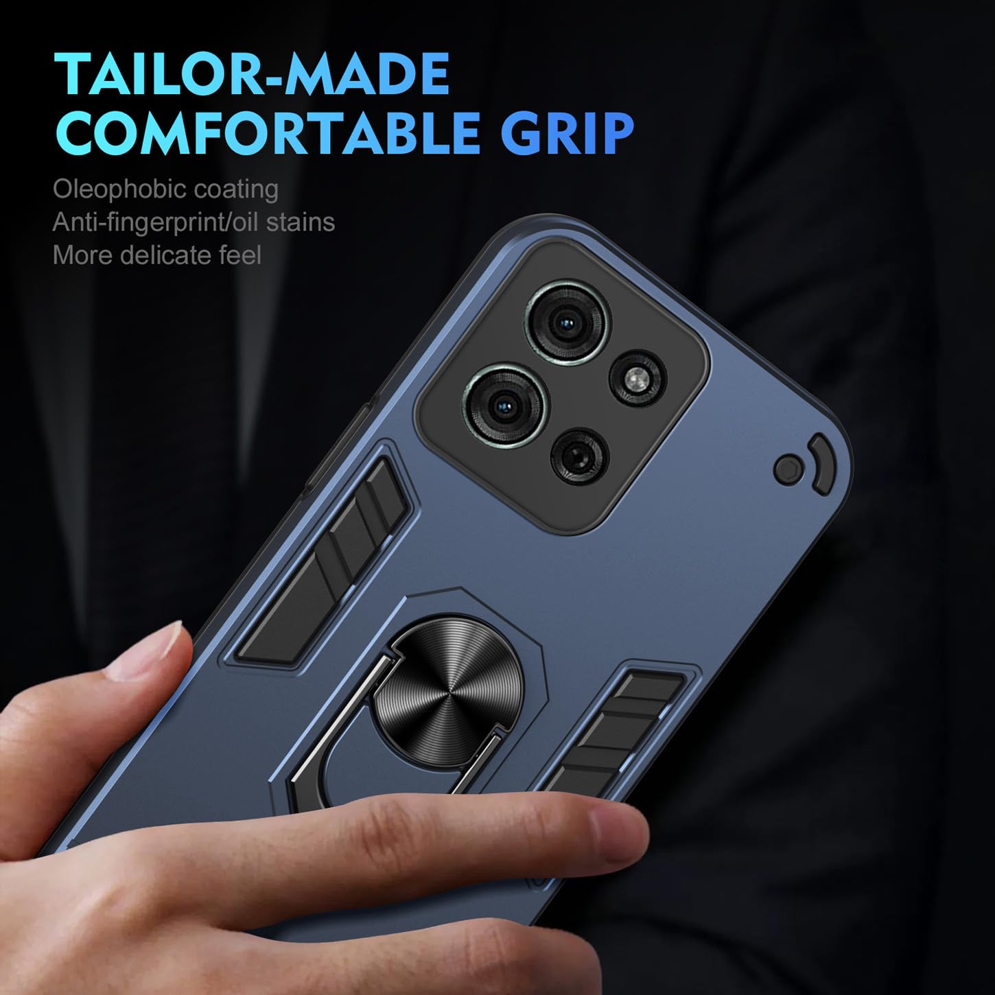 ILING Hülle Für Motorola Moto G75 5G – Ultradünn, Gehärtetes Glas, TPU-Rahmen, Stoßfest, Elegantes Blau