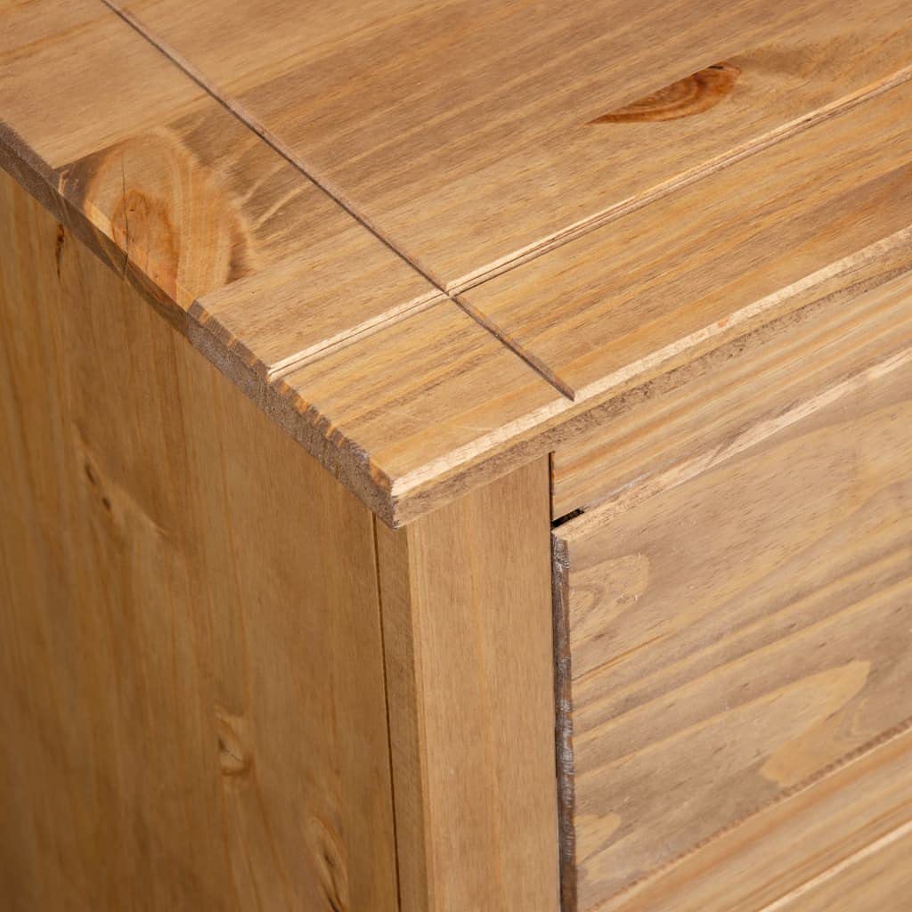 Aparador de madera maciza, 80 x 40 x 83 cm, de pino Panamá, natural, para cocina, pasillo, salón, dormitorio, rústico, resistente, ahorra espacio