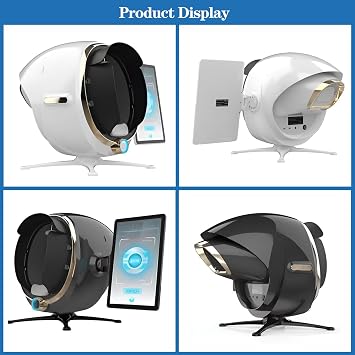 3D Skin Analyzer Machine, Professional Facial Moisture Analyzer, Skin Detector with LCD Display Screen, for Home Beauty Care,White-MJ-13.3in
