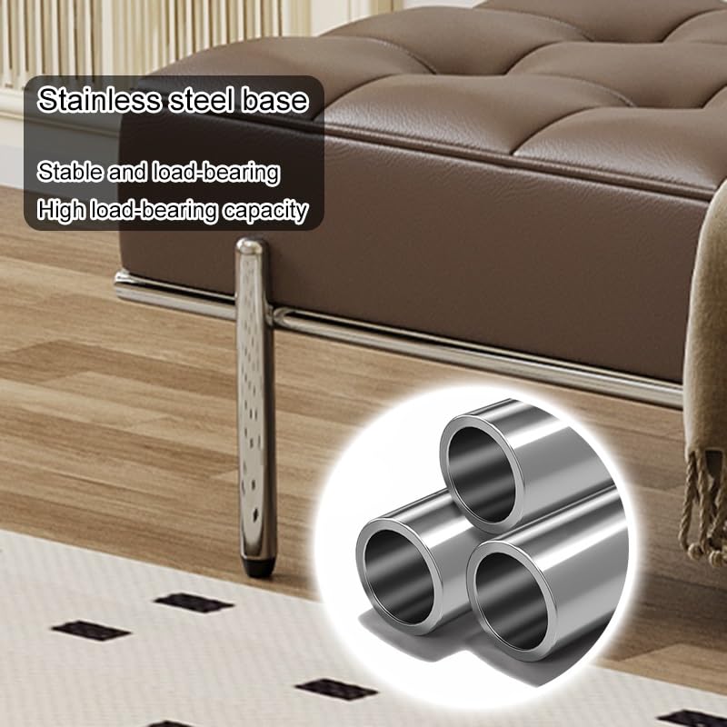 Banco tapizado para zapatos de entrada con base de acero inoxidable resistente para organización de sala de estar y pasillo
