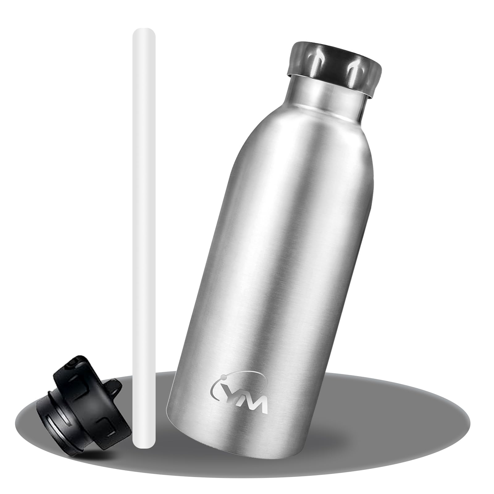 Amazon | CHENGWEI 水筒 二種類の蓋付属 ストロー付き 500ML 魔法瓶