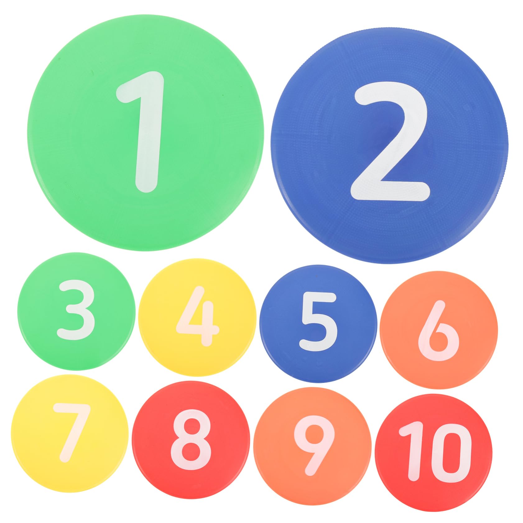 Abaodam 10Pcs Football Training Sign Discs Bright Color Exercising Markers for Soccer Basketball and Agility Drills Durable TPR Material for Long Term Use Random Color